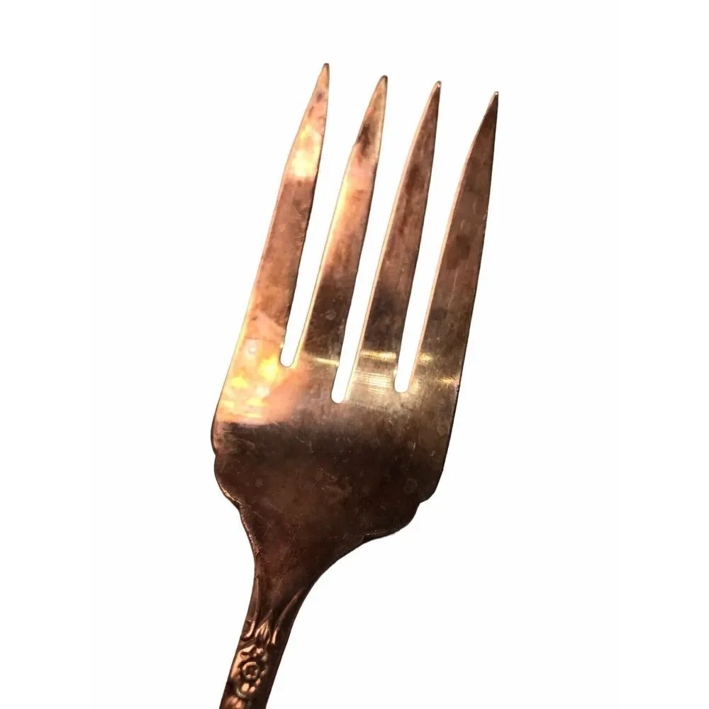 Vintage Flatware Fork Distinction silver plate by oneida Large serving fork 8.5